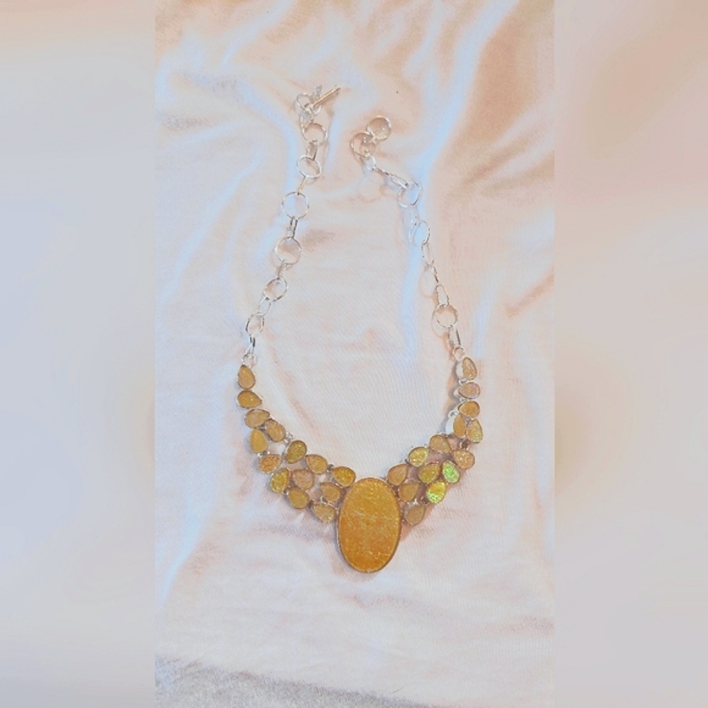 Yellow Iridescent Necklace